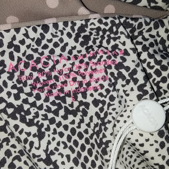 New acacia puka Bordeaux one-piece polka dot S tan - Picture 11 of 11